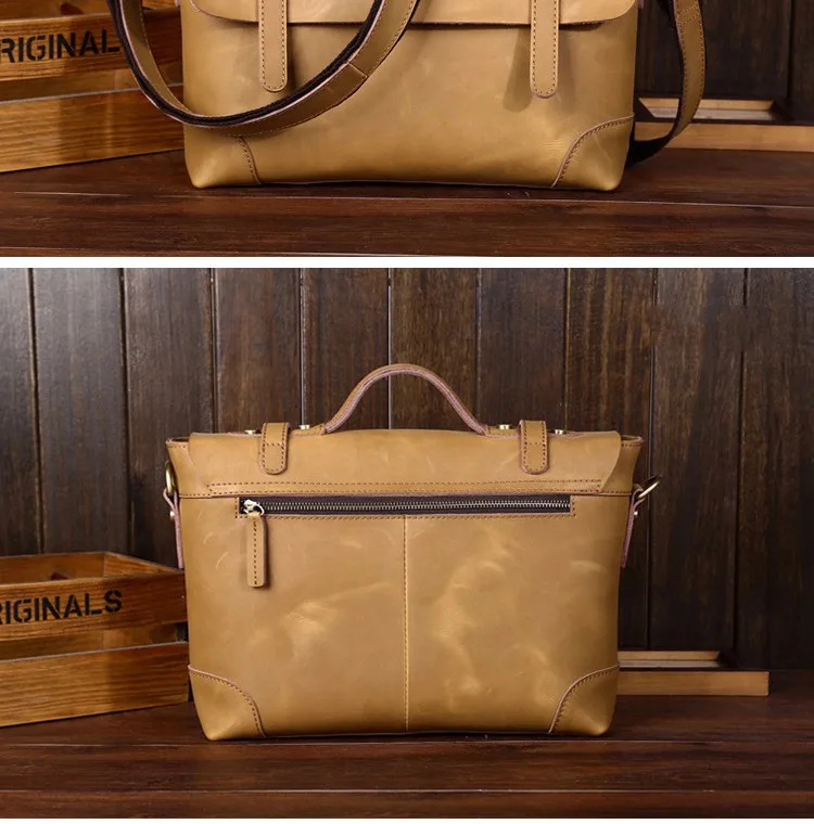 New Brand Designer Stye Men Vintage Messenger Bag Genuine Cow Leather Male Luxury Business Retro Shoulder Bags Briefcase Totes