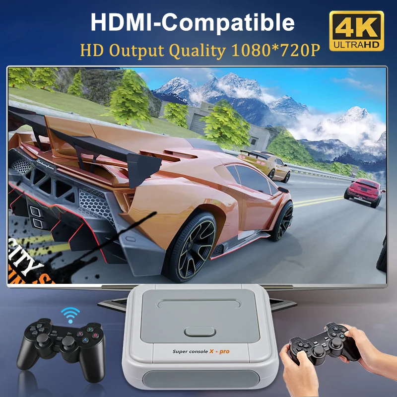 Handheld Game Console Handheld Video Game Console Video Game Console Retro Handheld Video Game Console Retro Handheld Game Console Portable Game Console HEYNOW Amlogic S905X WiFi 4K HD Super Console X Pro 50+ Emulator 70000+ Games Retro Mini TV Box Video Game Player For PS1/N64/DC