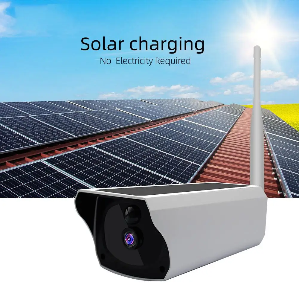 Солнечная камера 1080P HD Солнечная зарядка Wi-Fi камера наружная камера ночного видения батарея камера 10 м инфракрасное расстояние