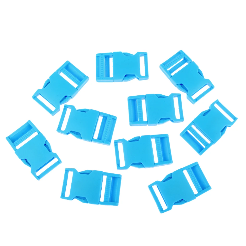 Blue 10 шт. пластиковые боковые пряжки для 1' рюкзак лямки - Цвет: Blue