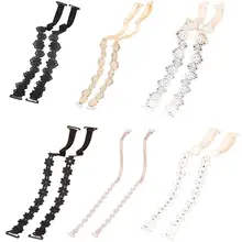 Женское цветочное кружевное бюстгальтер на бретельках противоскользящее эластичное вязаное крючком для свадебного платья