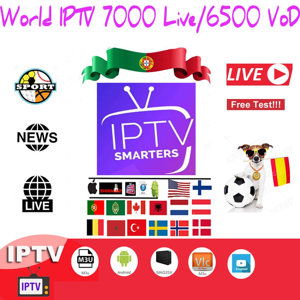 

IPTV US M3U Android TV Box Enigma2 M3U Smart TV Europe French IPTV Arabic Belgium Italy Germany UK Channels Free Code for