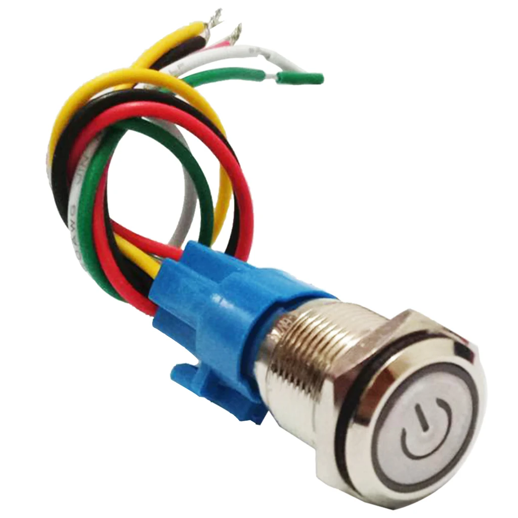 Металлическая кнопка 16 мм фиксирующий кнопочный переключатель 5A 3V-6V