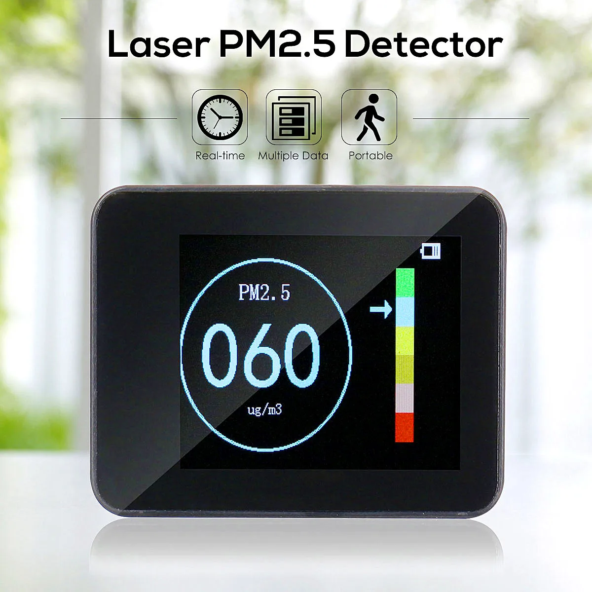 Портативный лазерный датчик PM2.5 Детектор цифровой дисплей в реальном времени точное качество монитор тестер перезаряжаемый автомобильный детектор