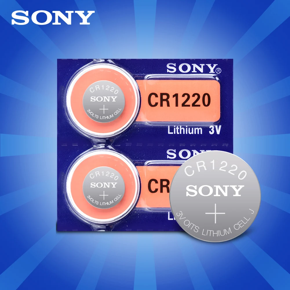 2 шт./лот,, для SONY CR1220, кнопочные батареи CR 1220, 3 в, литиевая батарея для монет, BR1220, DL1220, ECR1220, LM1220