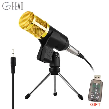 

GEVO BM 800 Computer Microphone 3.5mm Wired Condenser Sound Microphone With Tripod Mic For Recording Braodcasting Studio BM-800