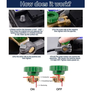 

Power-off Battery terminal Kill Universal 6v/12v/24v Link Clamp Connector