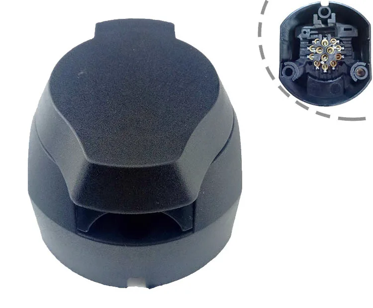 13-контактный разъем черные матовые материалы 13-полюсным розетка трейлера 12V фаркоп буксировки гнездо
