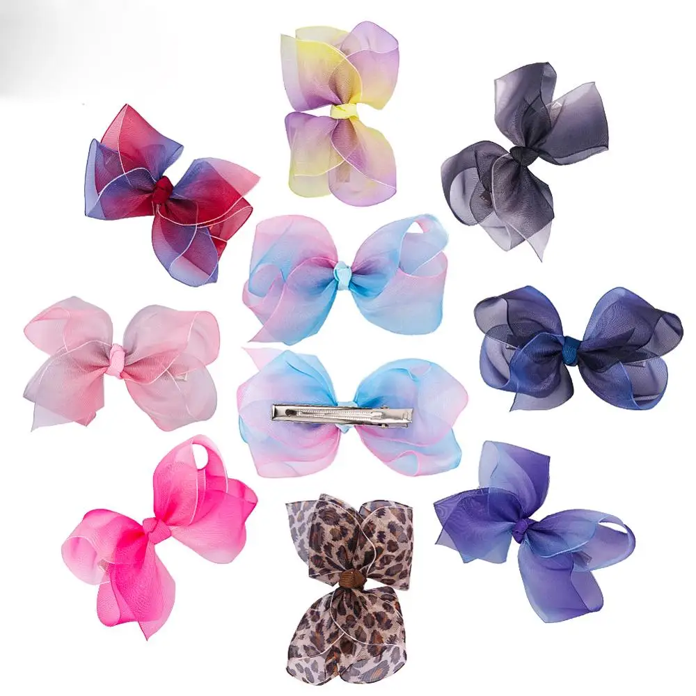 

Chiffon Ribbon Bowknot Hair Clip Butterfly Hairpin Cute BB Clipper for Baby Girls Barrette Children's Hair Accessories