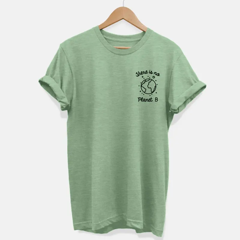 

There Is No Planet B Pocket Print T-shirt Stylish Summer Ethical Vegan Tshirt Women Crewneck Slogan Graphic Tees Tops Plus Size