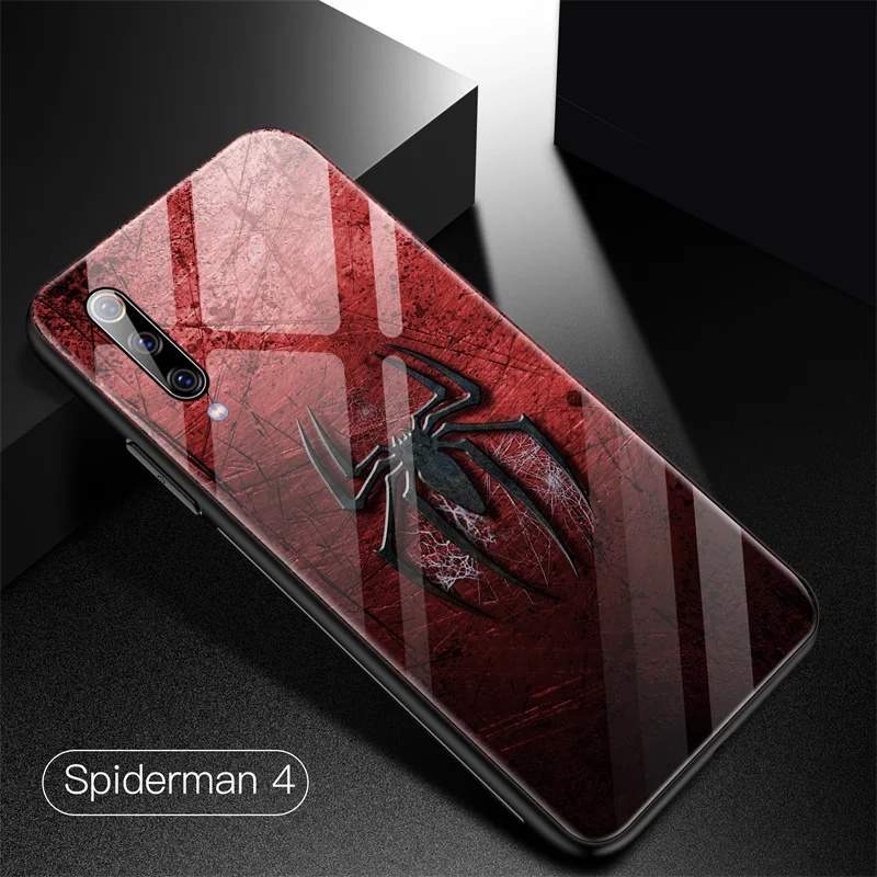 Стеклянный чехол для телефона Marvel с человеком-пауком для Xiaomi mi 8 9 SE Lite F1 9T Red mi Note 5 6 7 8 Pro Plus, роскошный защитный чехол - Цвет: Spiderman 4