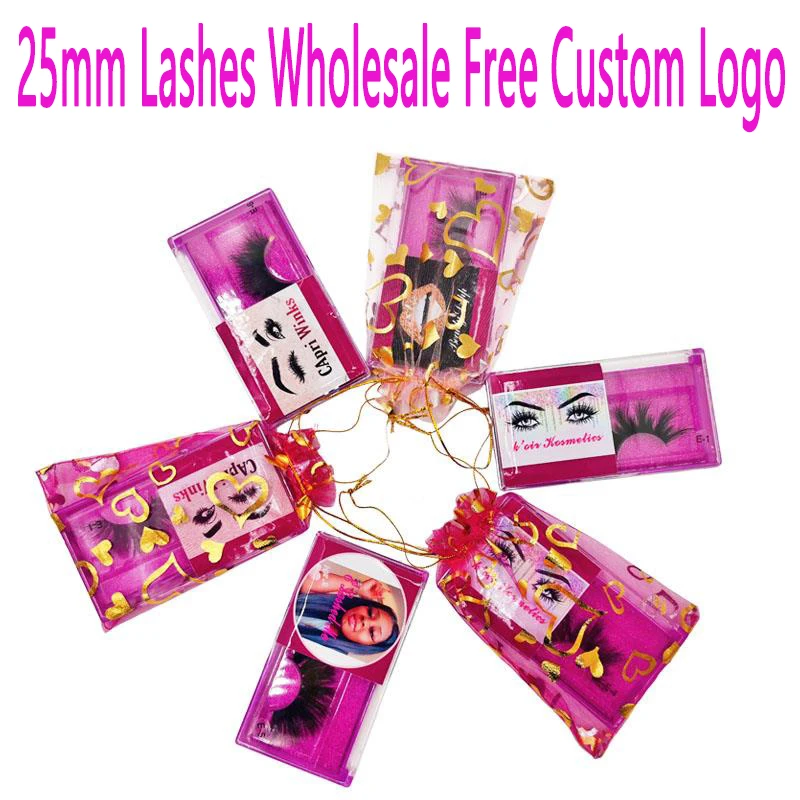 

Free Custom Logo 25mm Lashes 30/50/100/200Pairs Wholesale Glitter Paper Rectangle Case packaging Label Makeup Box Mink Lashes