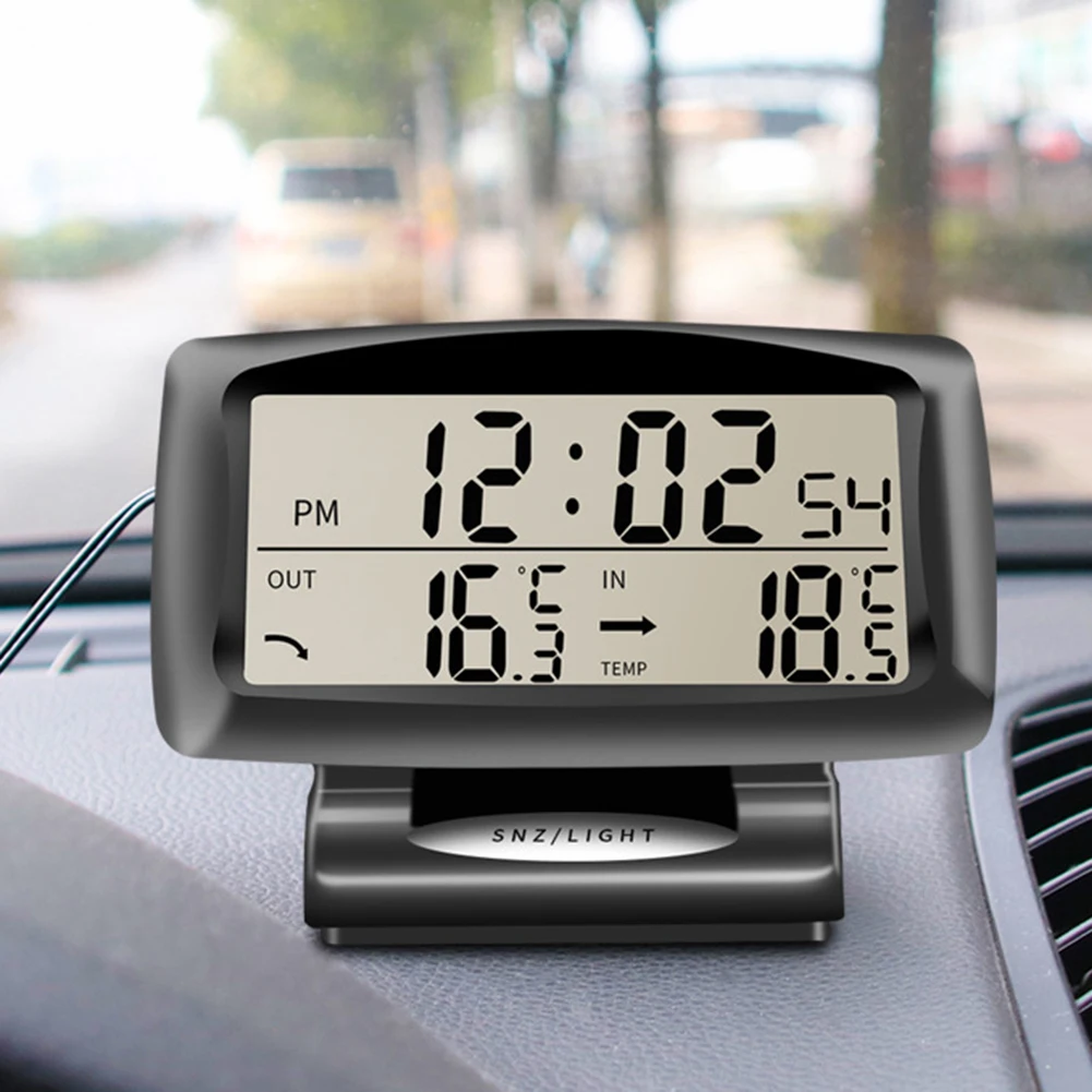 

Dual Sensors LCD Blue Backlight Car Electronic Clock Temperature Meter Auto Indoor And Outdoor Thermometer