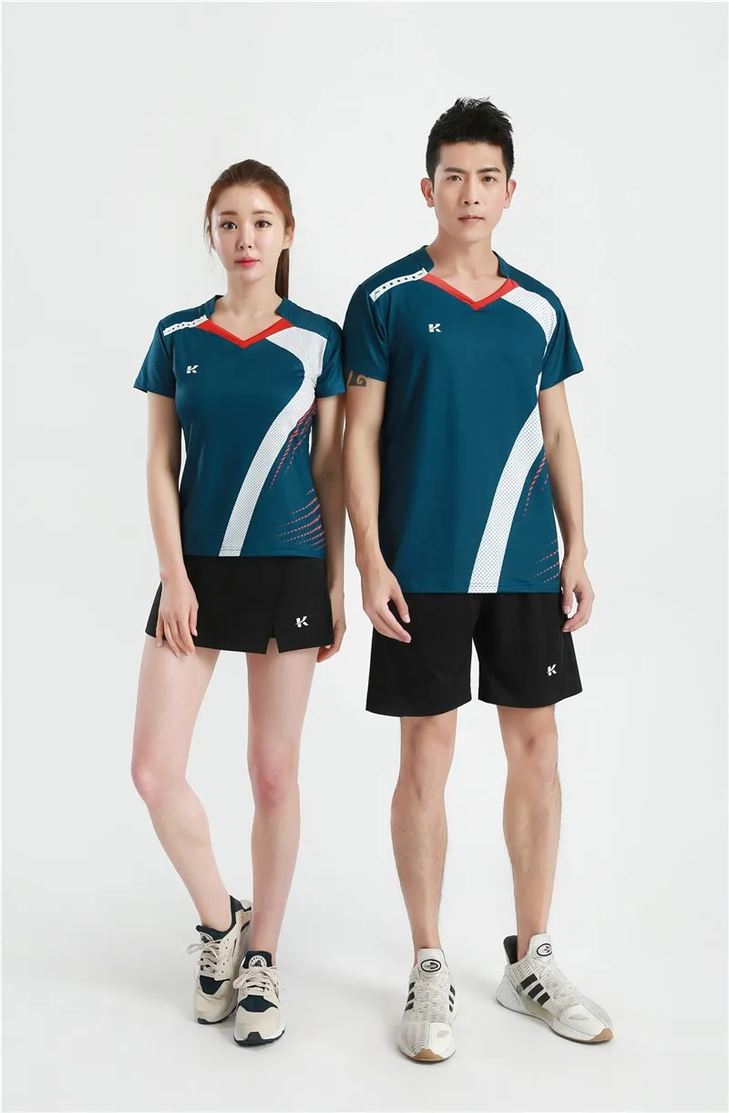 HOWE AO, Женская теннисная рубашка, набор, одежда для бадминтона, Мужская одежда для настольного тенниса, дышащая спортивная рубашка, теннисный Топ