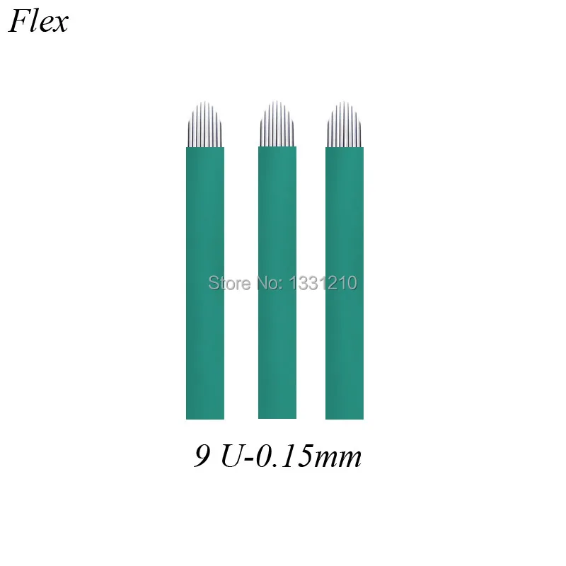 

Иглы для перманентного макияжа Luminas Microblading Green Nano 9U Preta 0,15 мм микроблейдинг Tebori для бровей ручка