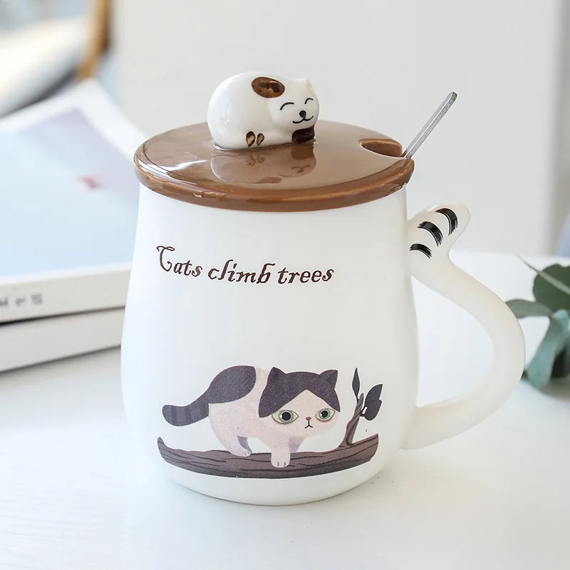 Creative Cute Cartoon Animal Hot Mug 250ml Tea Cup Milk Coffee Cup Kitchen Fruit Juice Cat Ceramic Drinkware Gift Coffee Mug