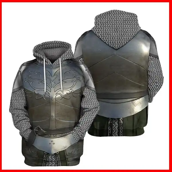 medieval knight armor hoodie