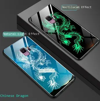 

Luxury Back Luminous Patterns Tempered Glass Case For Samsung Galaxy S10 S9 S8 Plus Note 9 8 10 Pro Full Cover Phone Case