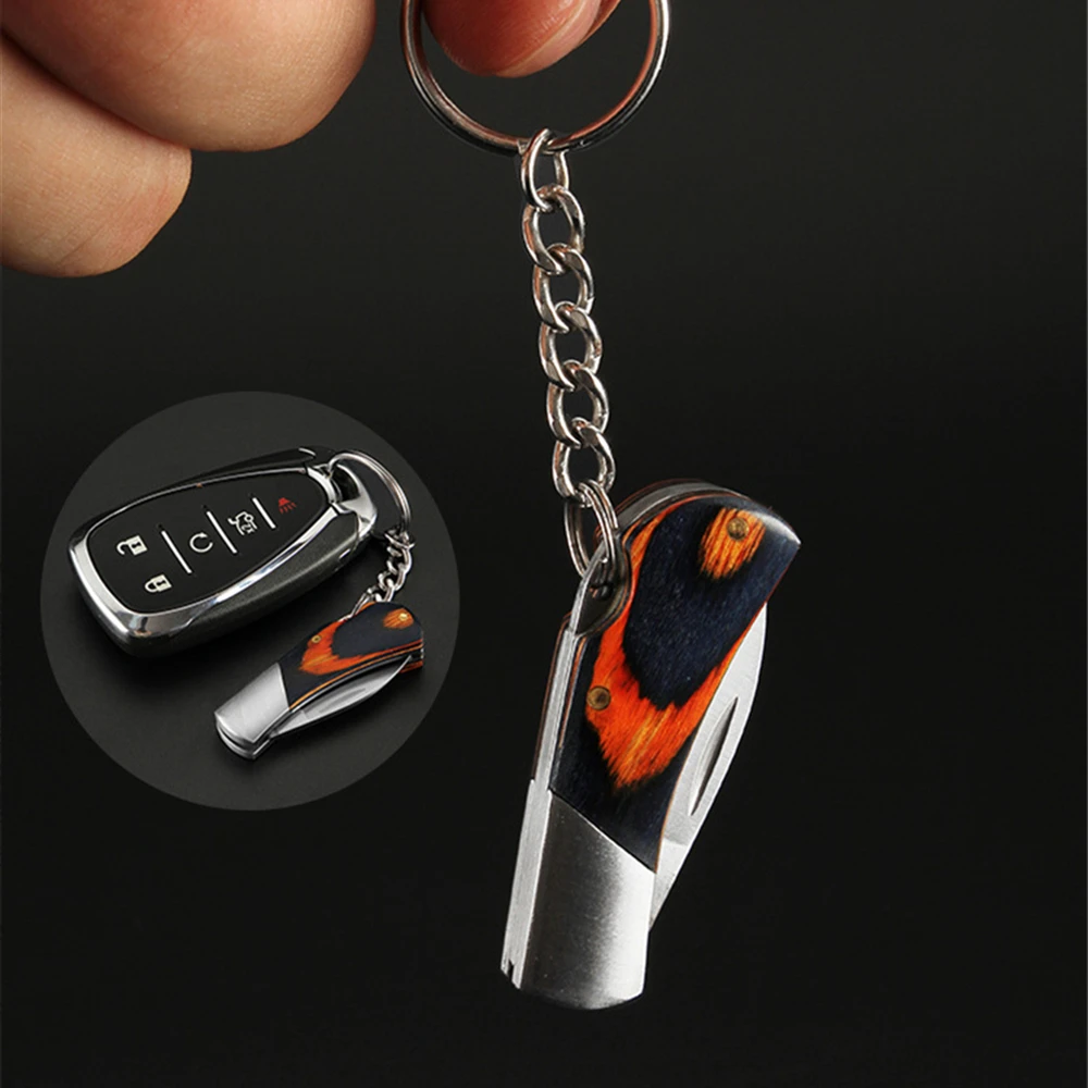 Pocket Mini Blade Fold Key Ring Portable Outdoor Camp Knife Keychain Peeler Survive Kit Gadget Package Box Opener Multi Tools | Спорт и