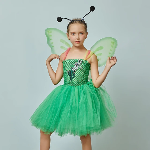 dragonfly kids pretty tutu dress with wing and wand children