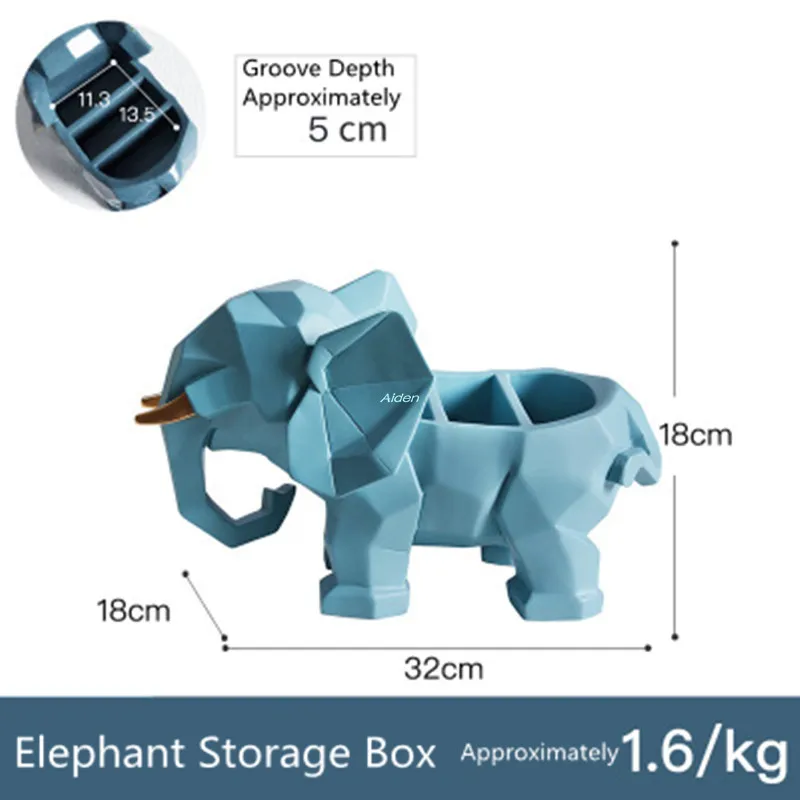 Небесно-голубой 1" Имитация животных милые украшения для дома Elephantidae версия многофункциональная необычная коробка для салфеток подарок Смола 26 см Z2483 - Цвет: Небесно-голубой