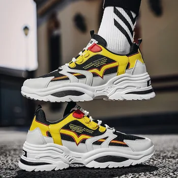 

2020 New Style Fashion Man Athletic Shoes Thick Bottomed Dad Shoes Korean-style Versatile Casual Shoes Fashion MEN'S SHOES 0329