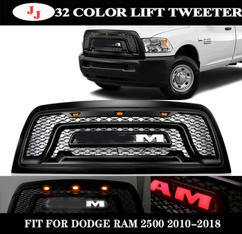 

For Dodge Ram 2500 2010-2018 Mesh Grille Rebel Style Front Racing Grille Hood With LED Light Grill With Red White Lamp Letter