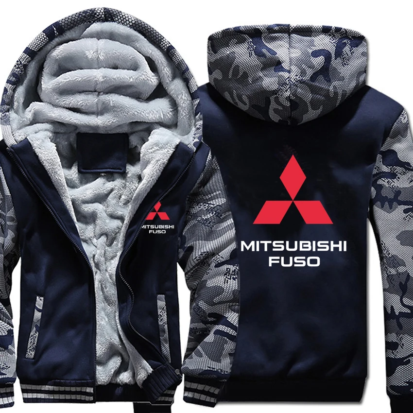 Mitsubishi Fuso толстовки зимняя камуфляжная куртка с рукавом Мужская шерстяная подкладка флис Mitsubishi Fuso толстовки с символикой грузовиков - Цвет: As picture
