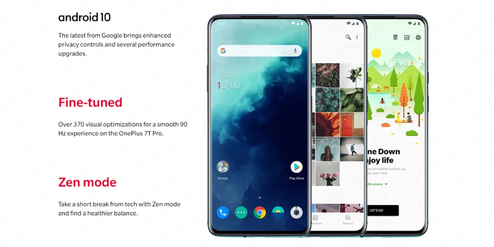 OnePlus 7T Pro Global ROM Snapdragon 855 Plus 8GB 256GB 6.67'' Fluid AMOLED 90Hz Refresh Rate Screen 48MP Triple Cam 4085mA