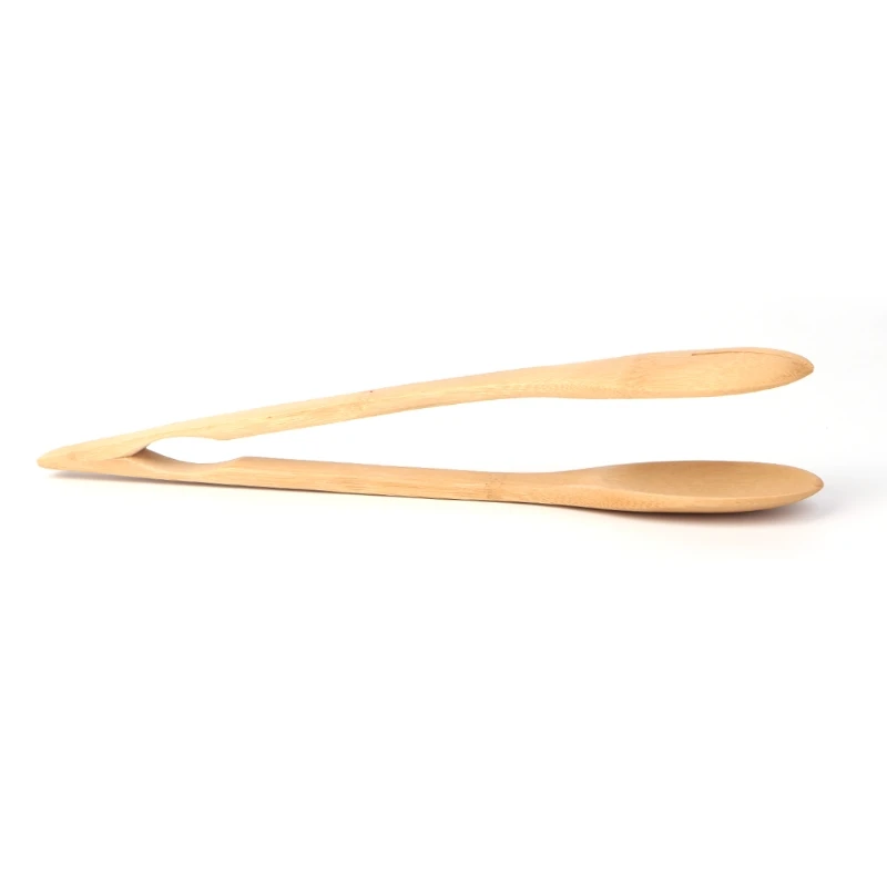 Bamboo Wooden Food BBQ Salad Toast Tongs Cake Pastry Tea Clip Clamp Kitchen Tool 1 Pc Food Tongs