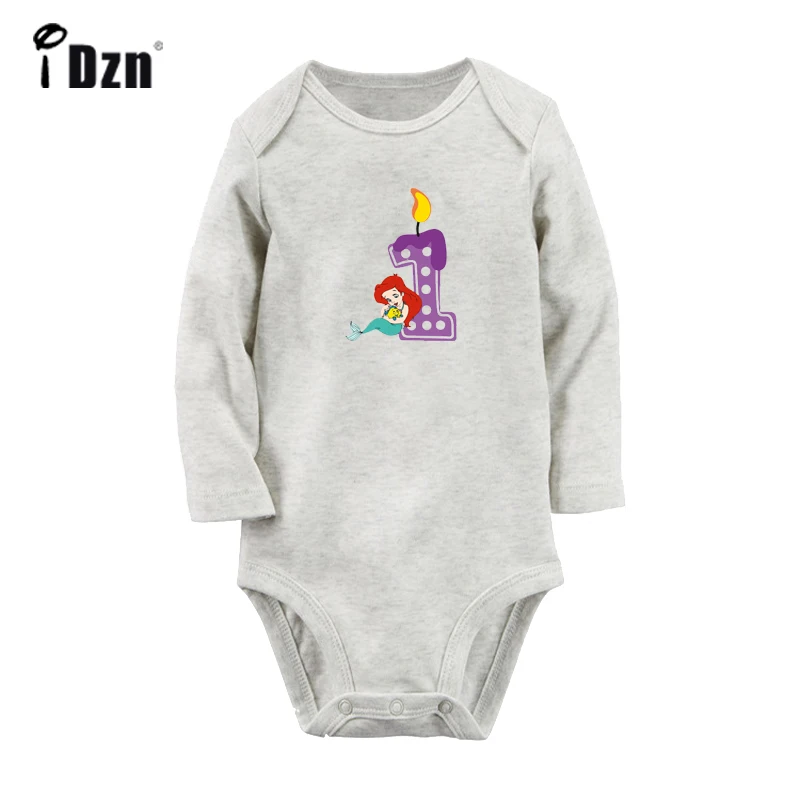 ieBabyG2819C Милый маленький Мулан, 1 год, Свеча на первый день рождения, боди для новорожденных, комбинезон с длинными рукавами для малышей, комбинезон, подарок - Цвет: ieBabyG2819C