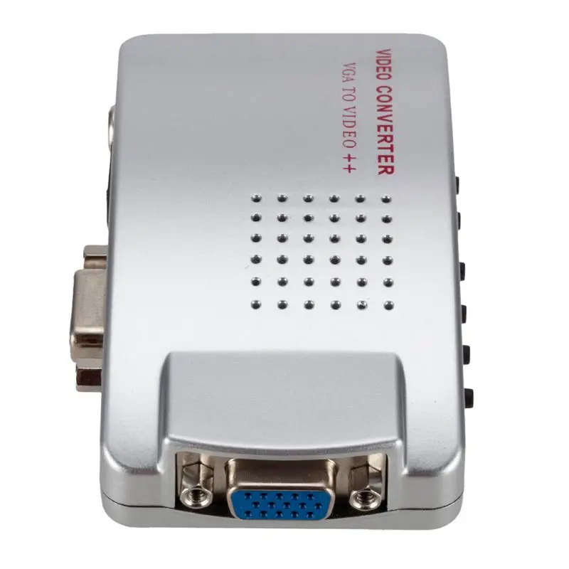 

VGA to RCA Switch Box, PC to TV AV Monitor Composite S Video Converter Adapter 634A