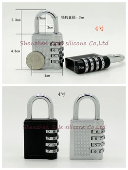 

200pcs 4 Dials Resettable Combination Password Lock Safe Door Locker Pad Lock Padlock For Travel Luggage Suitcase