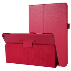 Premium Flip Stand PU Leather Cover for Fire HD 10 2023 2021 (Red)