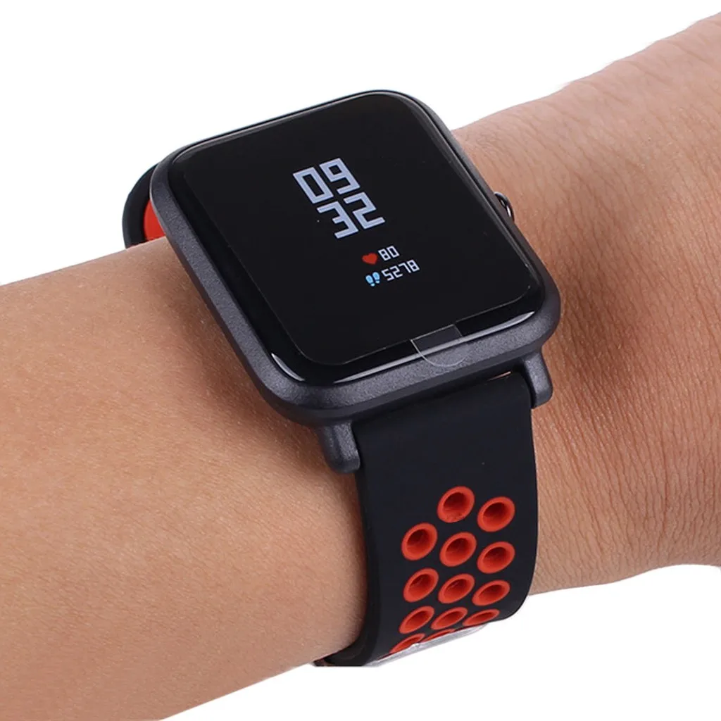 Спортивный силиконовый ремешок для Xiaomi Huami Amazfit Bip BIT PACE Lite, Молодежные умные часы с пряжкой, браслет 20 мм, сменный ремешок