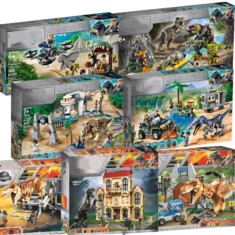 

New Jurassic World Dinosaur Set Model Building Blocks Bricks With Legoinglys Toy Gift For Children 75935 75938 No Box