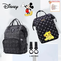 Disney bolsa de viaje impermeable para cochecito de bebé, mochila de gran capacidad con USB, con dibujos animados del Rey León, para mamá