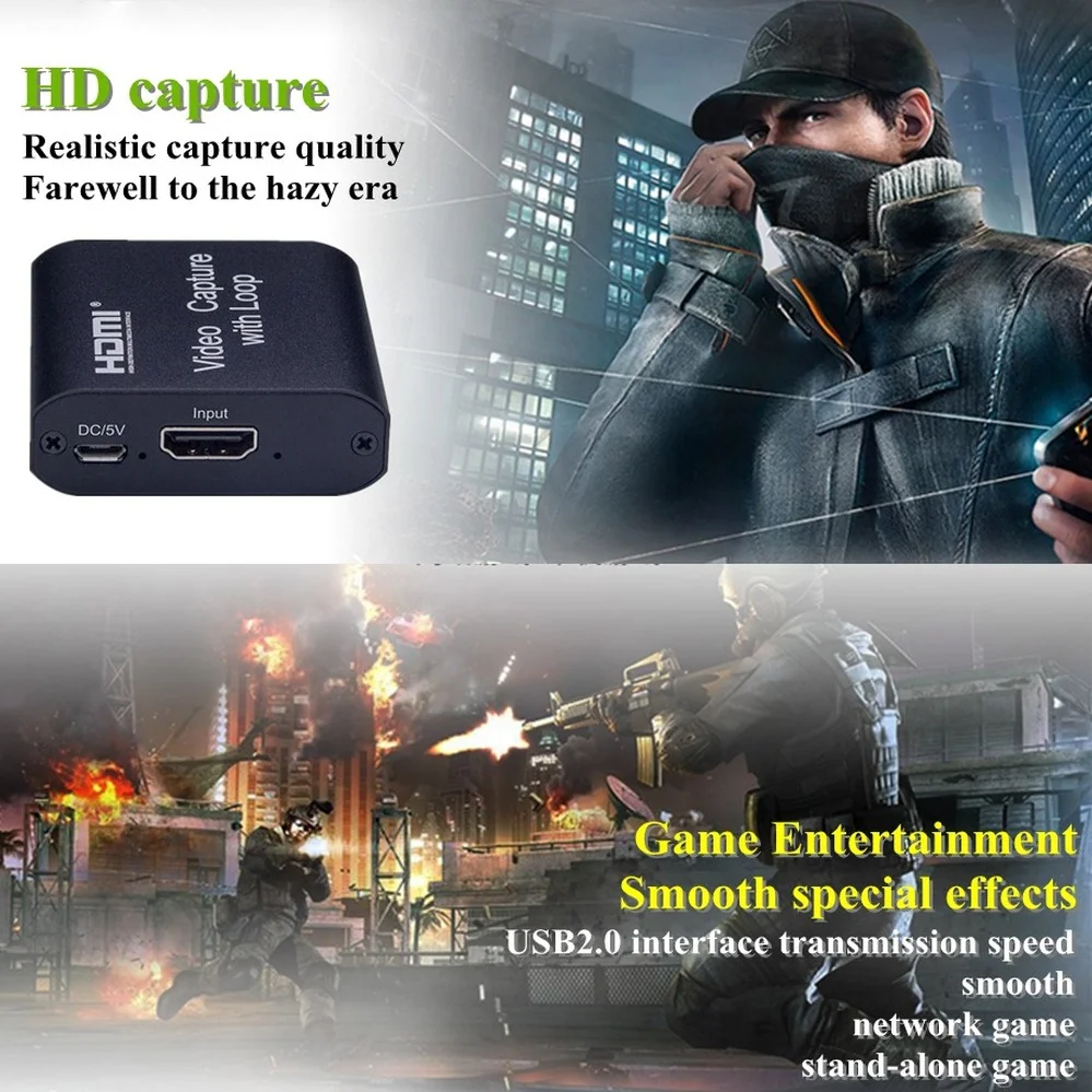 1080P 4K HDMI Video Capture Card HDMI To USB 2.0 Video Capture Board Game Record Live Streaming Broadcast TV Local Loop