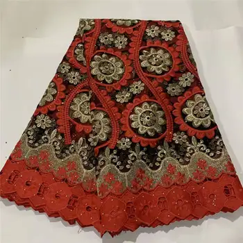 

New African Lace Fabric 2020 Embroidered Nigeria Lace Fabric Bridal High-end French Tulle Lace Fabric For Wedding Party Red