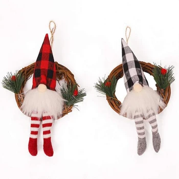 

Christmas Decoration Chandelier, Rattan Ring Crafts, for Window Decoration, Hanging Party Decorations