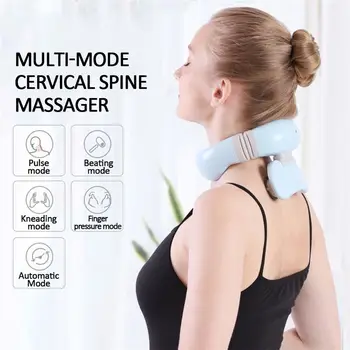 

Smart 4D Magnetic Pulse Heated Electric Shoulder Neck Massager Fatigue Pain Relief Cervical Massage with Remote Control