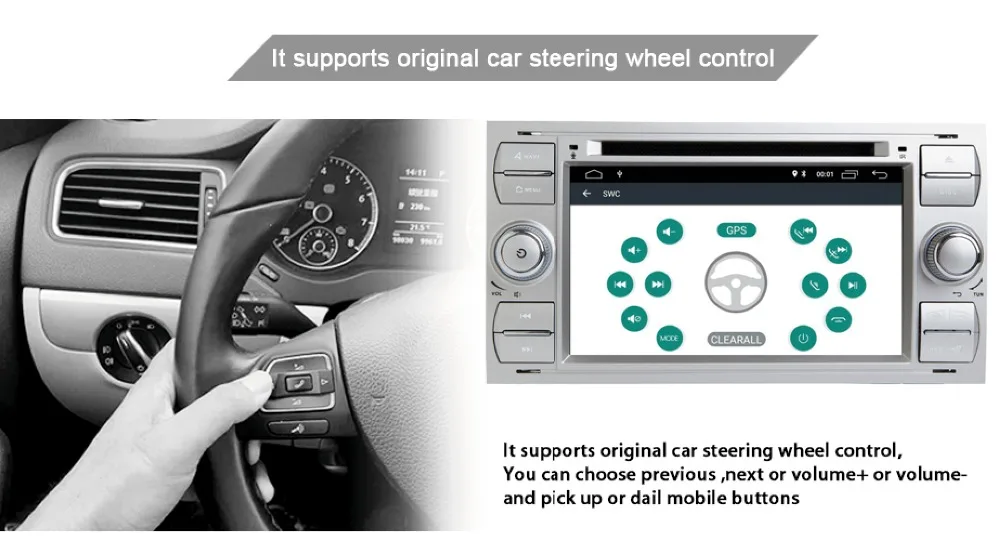 Автомобильный мультимедийный плеер Android 9 gps Авторадио 2 Din 7 дюймов для Ford Mondeo Focus Transit C-MAX S-MAX Fiesta автомобильный dvd-плеер