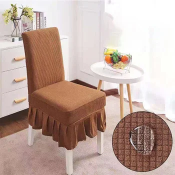 

Ruffled Waterproof Chair Cover Stretch Elastic Seats Slipcover Removable Washable for Wedding Banquet Dining Room Hotel Party