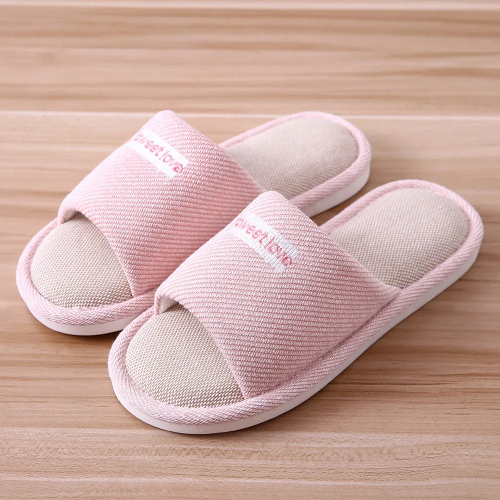 

MoneRffi Womens/Mens Home Slippers Casual Indoor Outdoor Open-Toe Shoes Cotton and Linen Slippers Anti-Slip Couple Slippers 2019