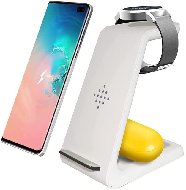 In 1 QI Wireless Charger Pad Dock Station Stand for Samsung S20 S21 Galaxy Watch 3 Active 2 Gear S3 Buds+ Live Fast Charging
