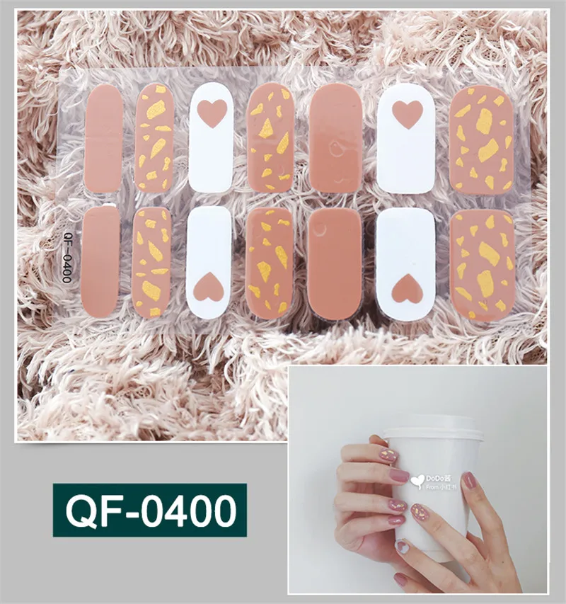 

1 Sheet QF400 Sticker Heart Patterns Glitter Sequins Decals 3D Adhesive Sliders for Nails Art Decor Pregnant Woman Nail Sticker