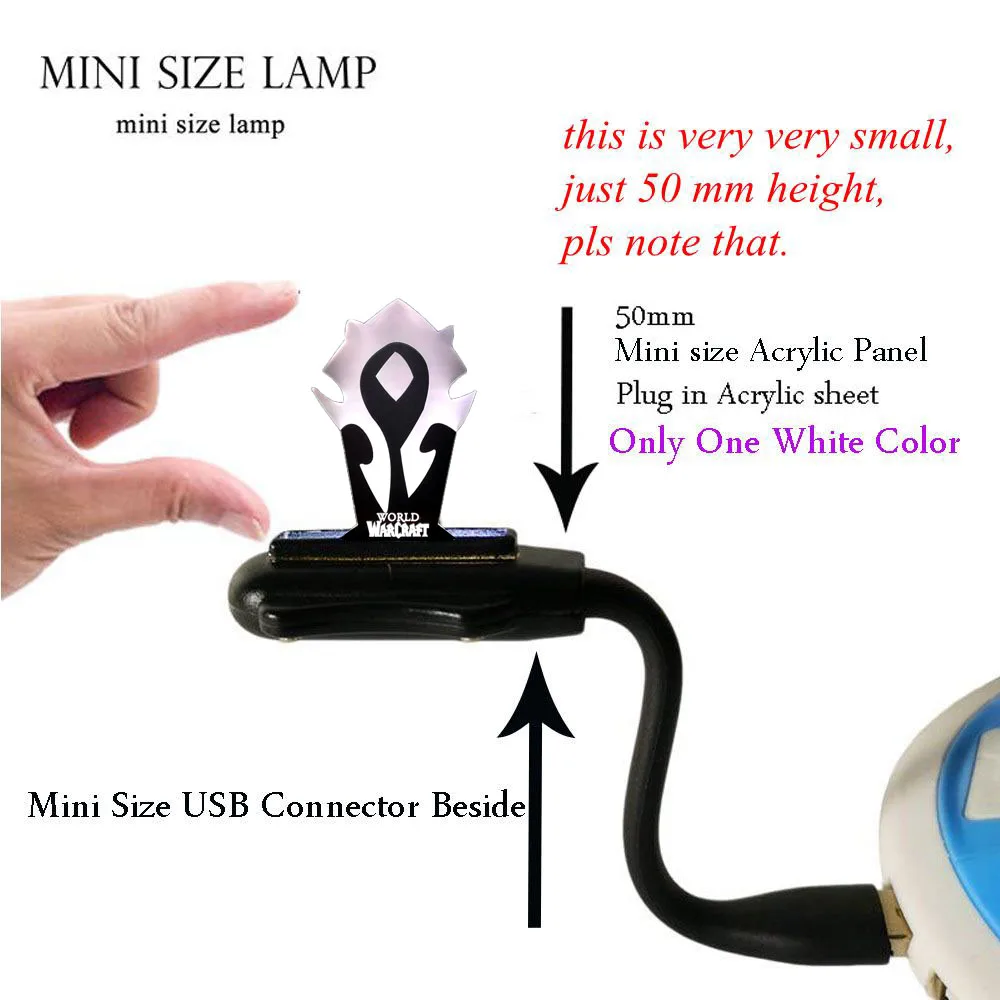 Игра Прохладный WOW World of Warcraft Племенной знаки 3D Иллюзия прикроватная лампа RGB светодиодный 7 цветов USB светодиодный ночной Светильник Детский праздник - Испускаемый цвет: MINI USB Lamp
