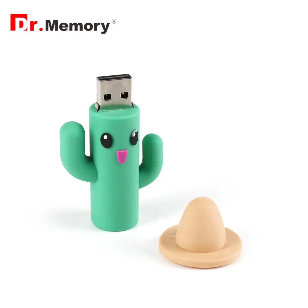 Silicone Cactus USB Flash Drive 16GB Pend Drive 2GB 4GB 8GB 16GB 32GB 64GB 128GB Pendrive Cartoon Gift USB Flash Drive