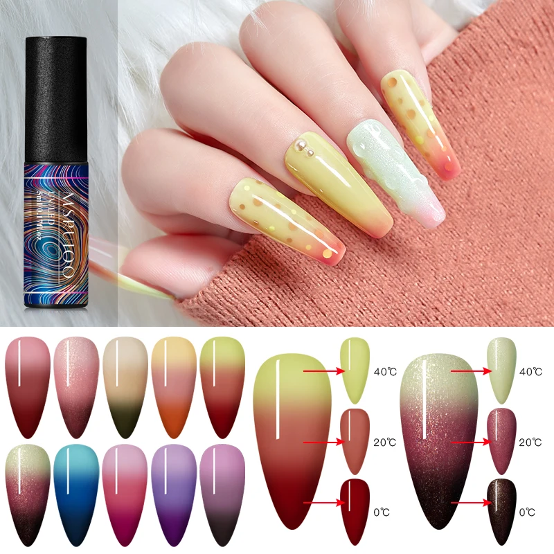 

MSRUIOO 5ml Color Changing UV Gel Polish Sequins Thermal Nail Gel Matte Top Coat Soak Off Nail Art Gel Polish Varnish