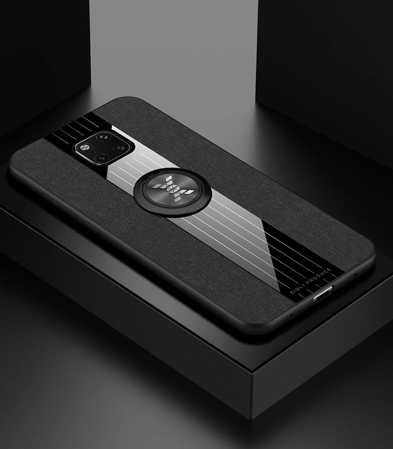 Ikrsses для huawei mate 20 Pro Чехол простая скатерть текстура автомобильный держатель с магнитным креплением чехол для huawei mate 20 X TPU рамка и крышка ПК